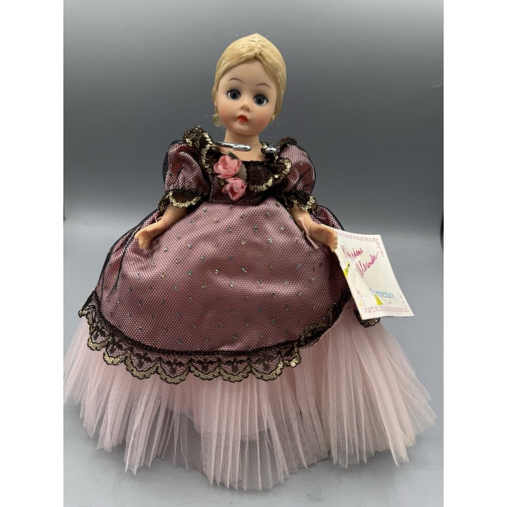 Madame Alexander Portrettes Doll Pink Black Gown 8” Tagged Vintage